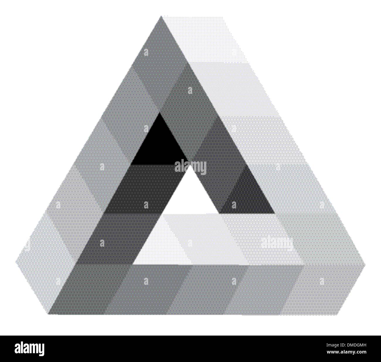 Unmögliche Dreieck, abstraktes Objekt, symbol Stock Vektor