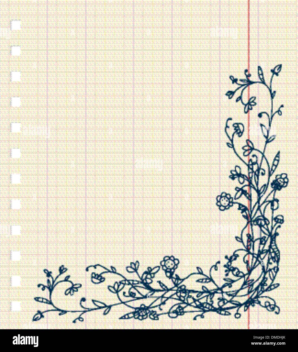 Skizze der Blumenrahmen für Ihr design Stock Vektor
