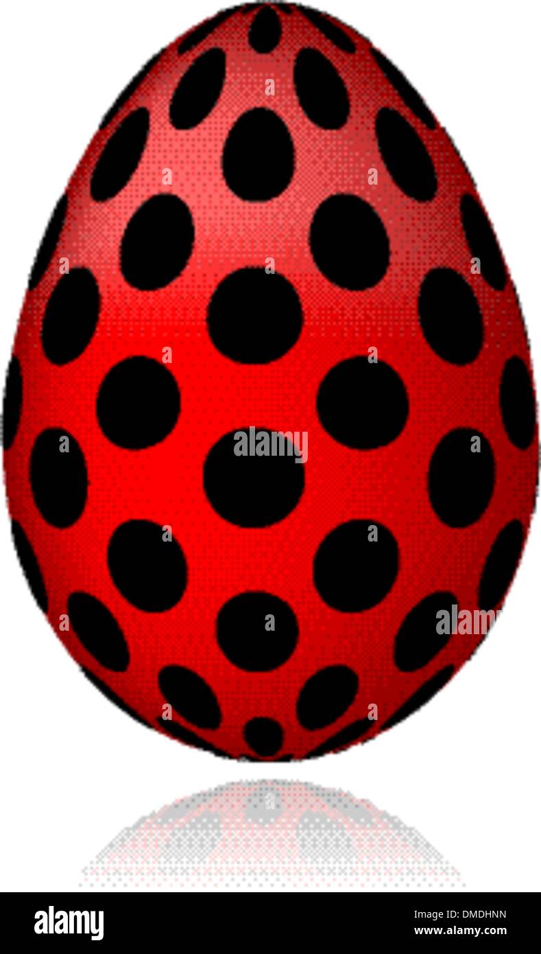 Rotes Ei in schwarze Erbsen für Ihr design Stock Vektor