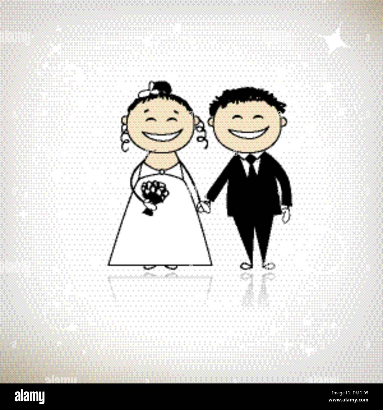 Hochzeit - Braut und Bräutigam gemeinsam für Ihr design Stock Vektor