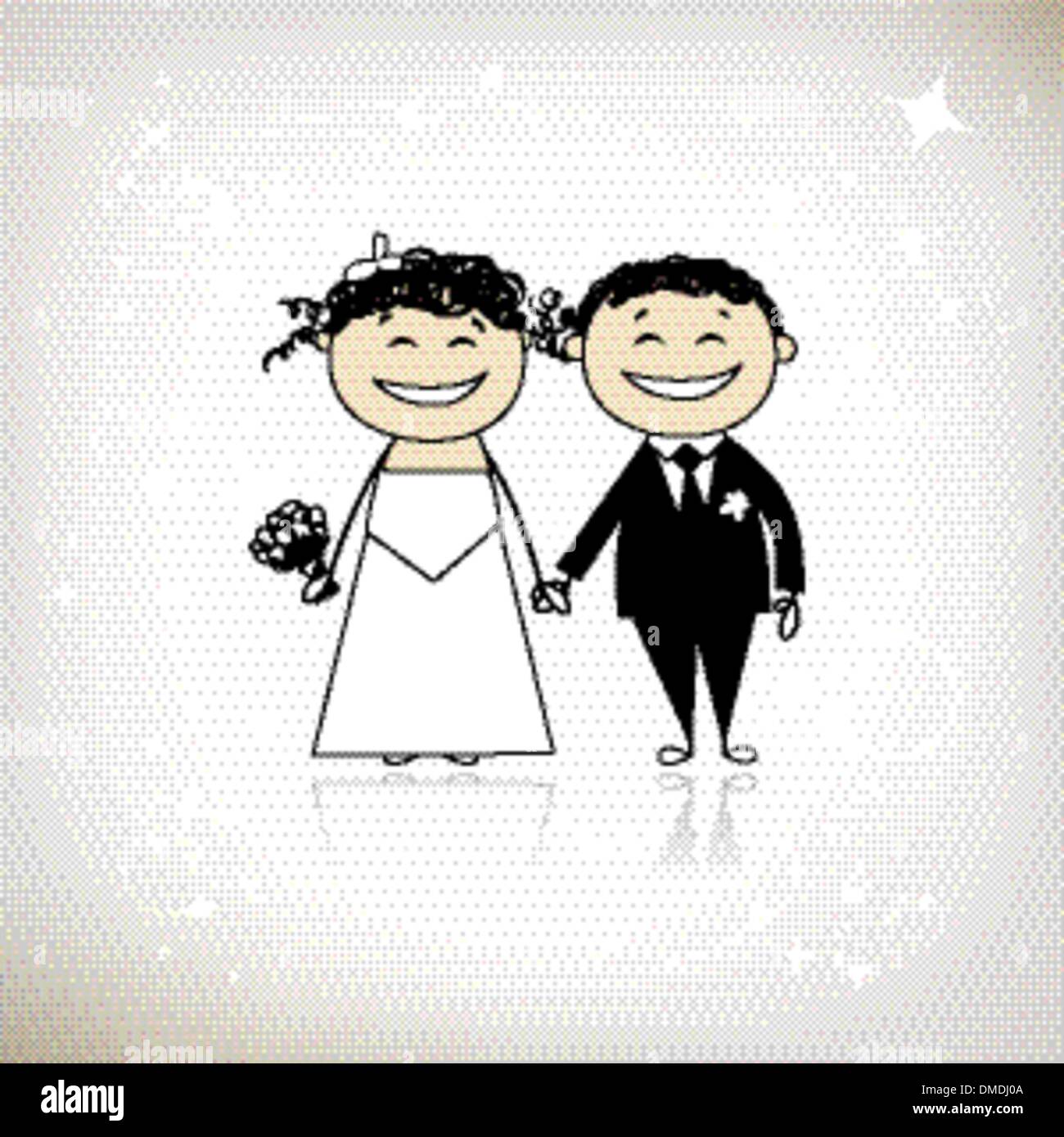 Hochzeit - Braut und Bräutigam gemeinsam für Ihr design Stock Vektor