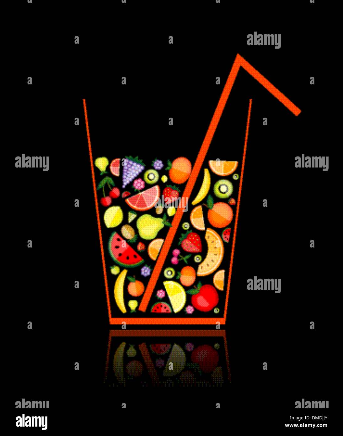 Mischung aus Fruchtsaft im Glas für Ihr design Stock Vektor