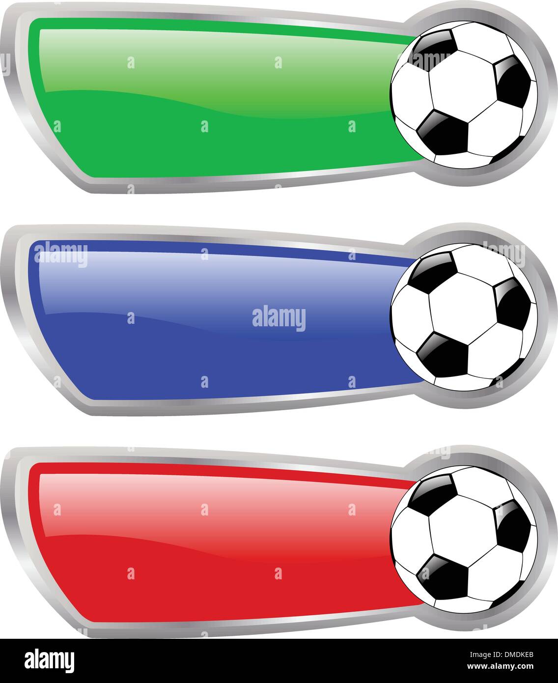 der Vektor Farbe Fußball Banner-set Stock Vektor