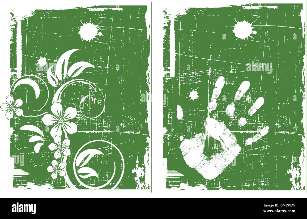 der grüne Vektor Grunge Hintergrund-set Stock Vektor