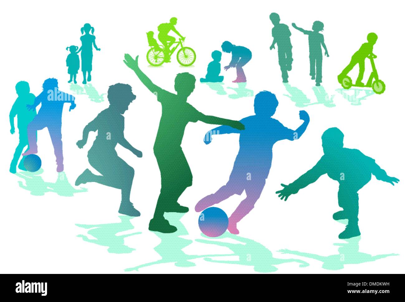 Kinder in der Freizeit und sport Stock Vektor