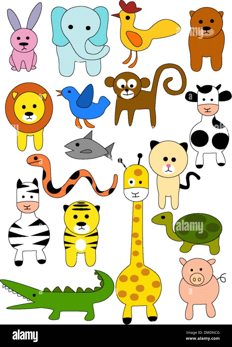 Tierische Doodle Kollektion Stock Vektor