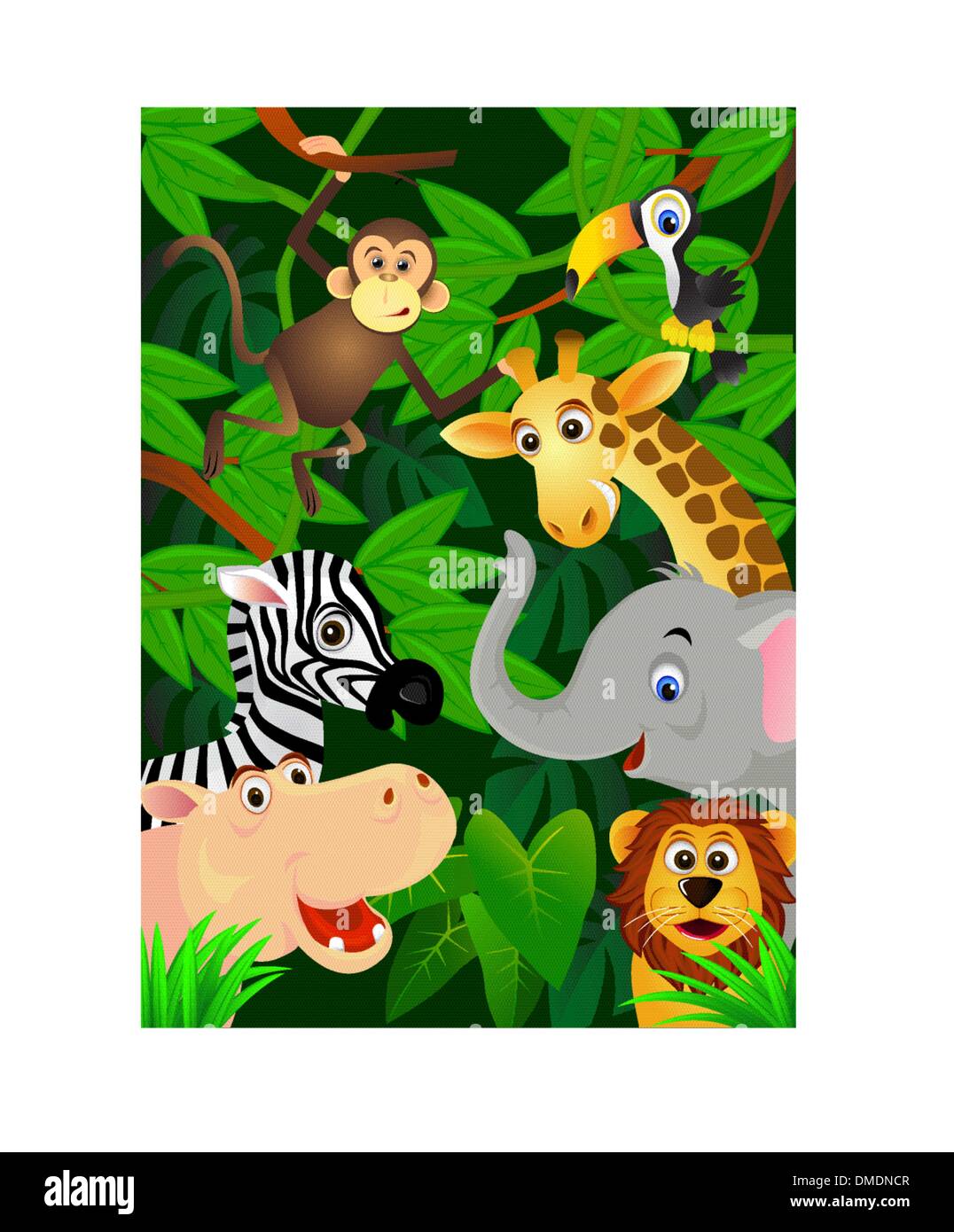 Wilde Tiere im Dschungel Stock Vektor