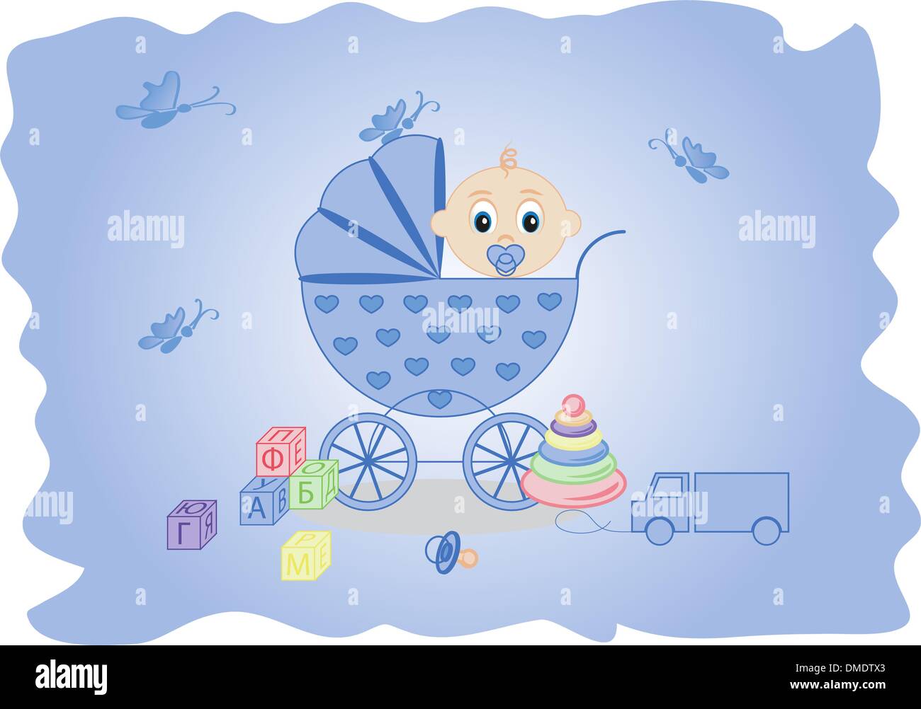 Kinder Hintergrund ein junge Stock Vektor