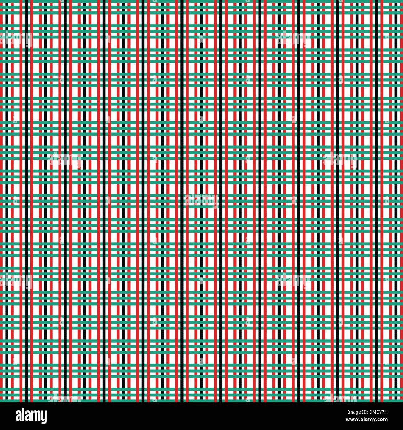 rot grün schwarze Linie quadratisches Muster Stock Vektor