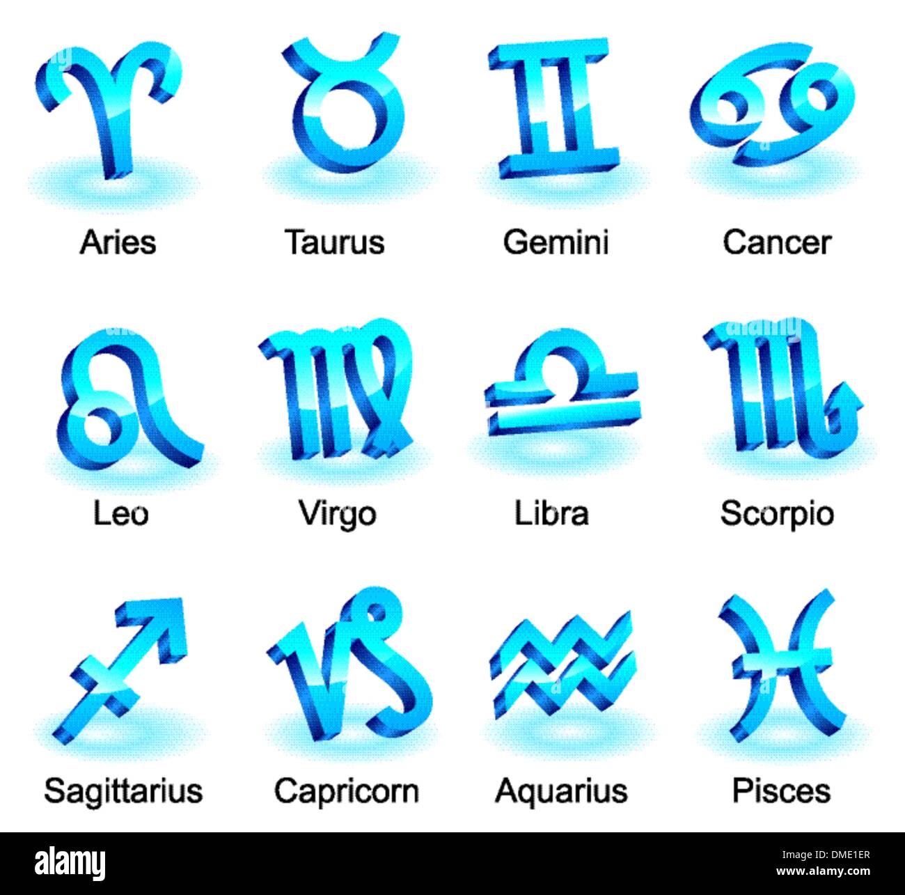 Horoskop Tierkreiszeichen Sternzeichen Stock Vektor