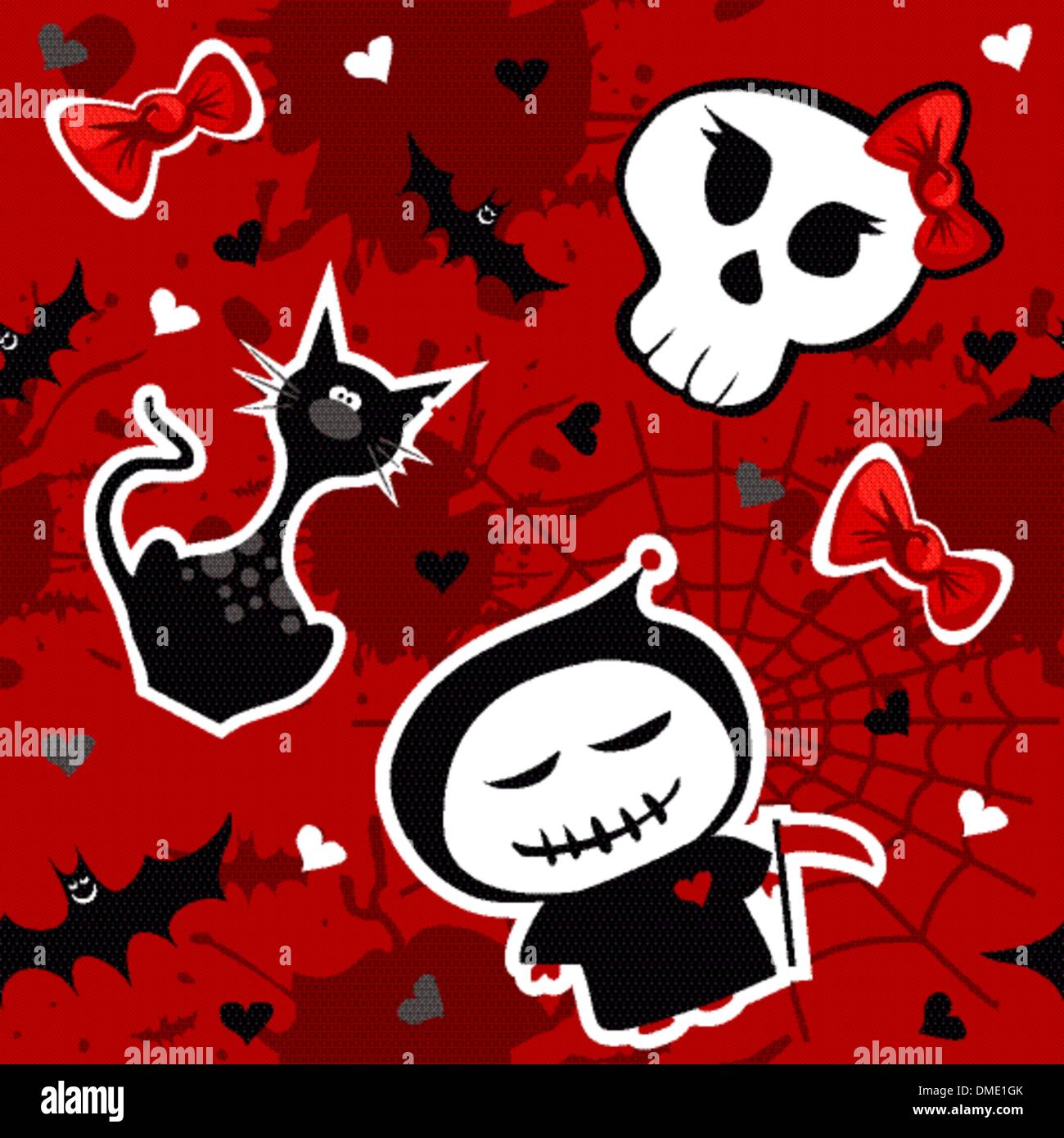 Lustige Halloween-Figuren nahtlose Muster Stock Vektor