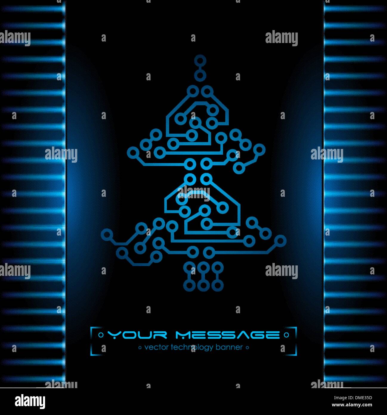 Weihnachtsbaum Design. Technik-Hintergrund. Stock Vektor