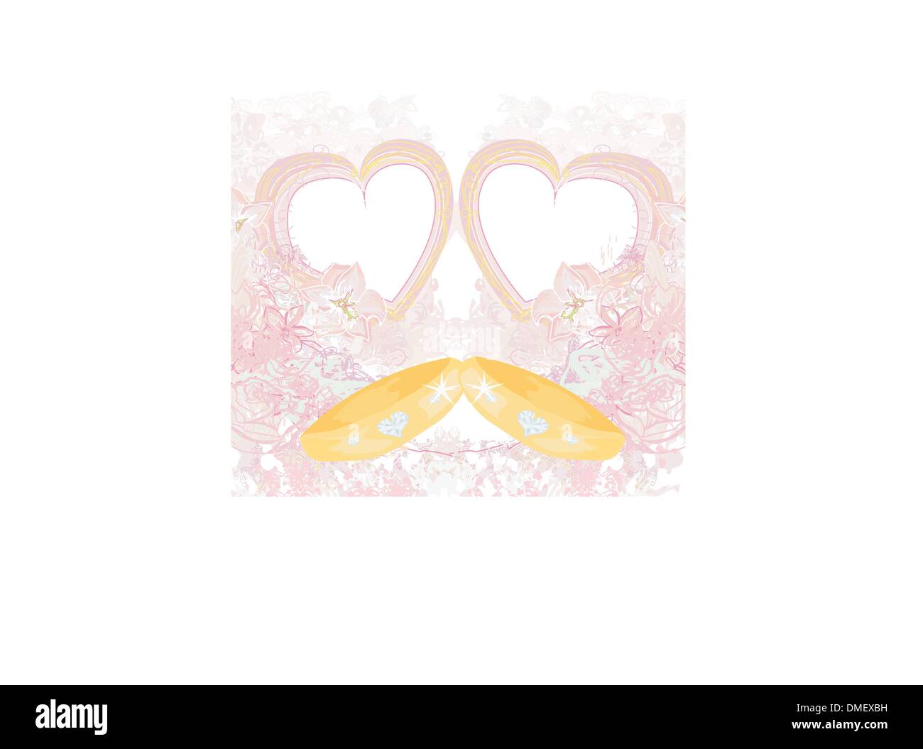 Goldene Hochzeit Ringe - Einladungskarte Stock Vektor