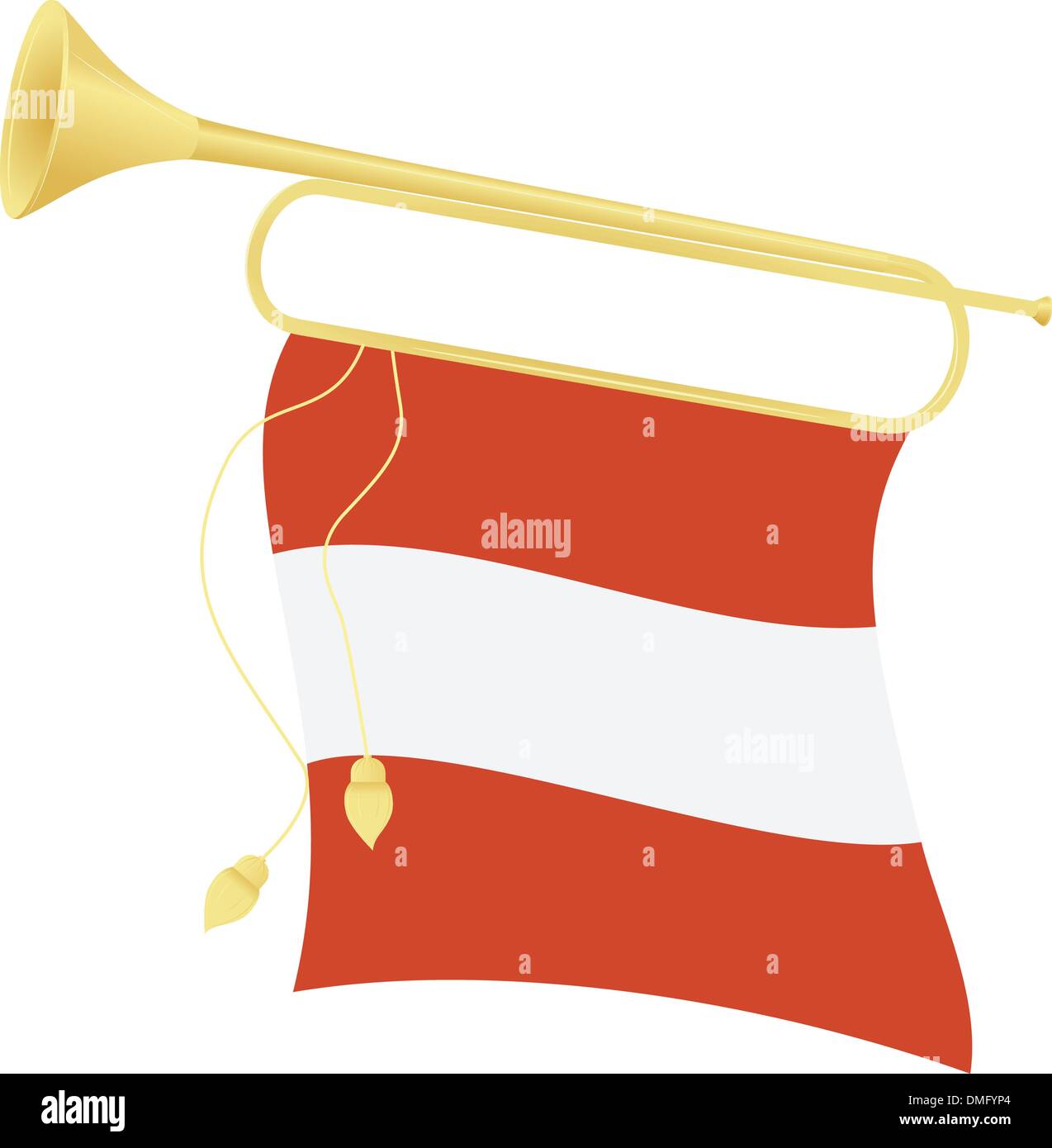 Vector Illustration Signalhorn mit einer Flagge Österreich Stock Vektor