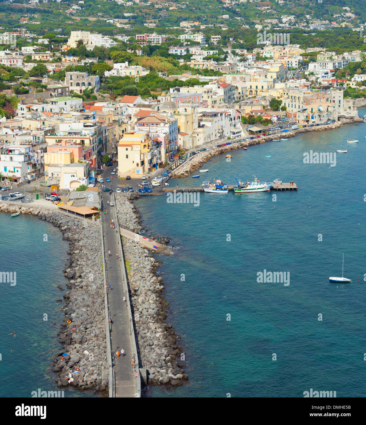 Blick auf Ischia Ponte, auf der Insel Ischia, Italien Stockfoto