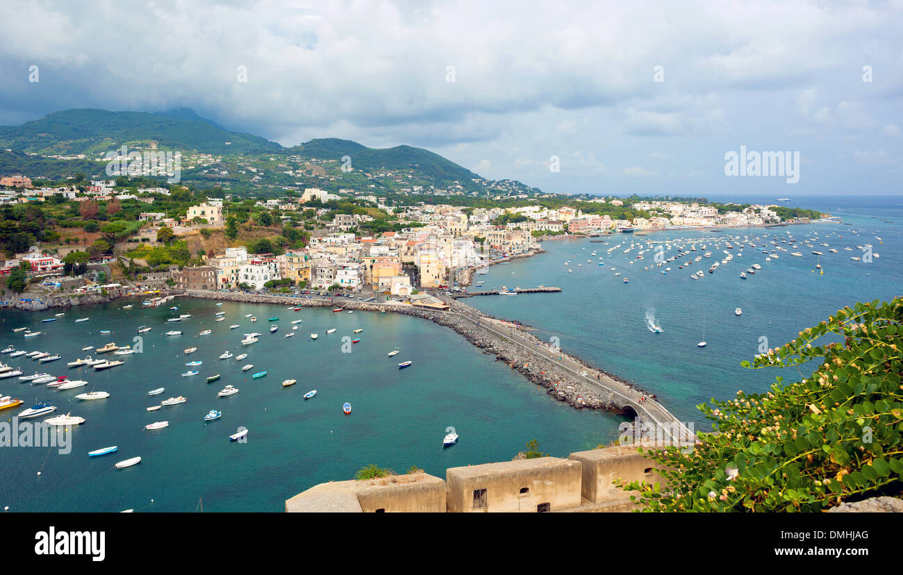 Blick auf Ischia Ponte, auf der Insel Ischia, Italien Stockfoto