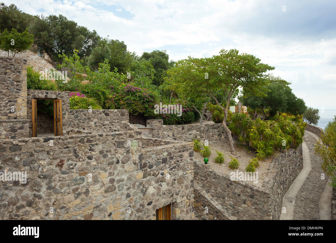 Das Castello Aragonese, Ischia Insel Innendetails. Stockfoto