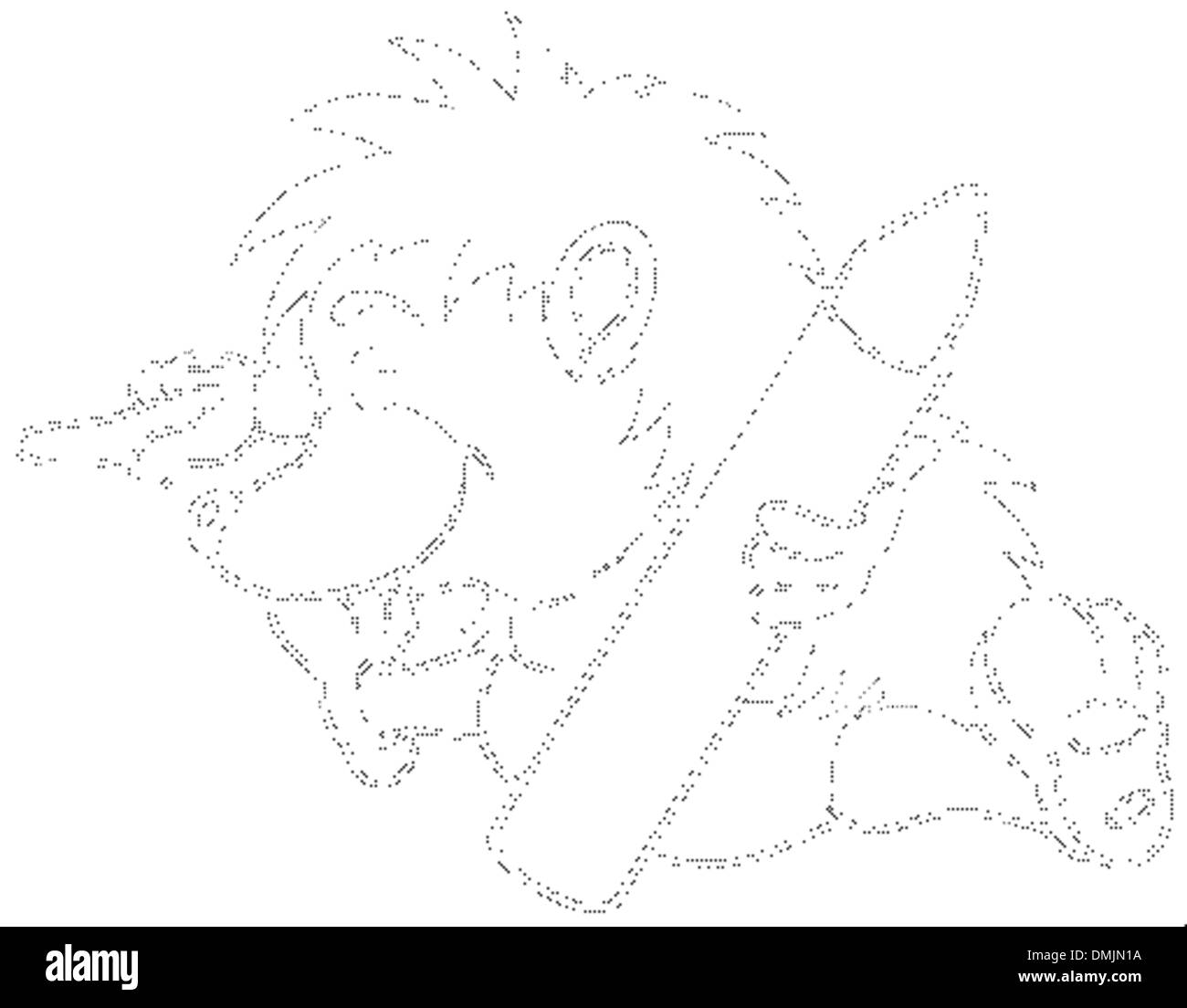 Igel und Wax Crayon Stock Vektor