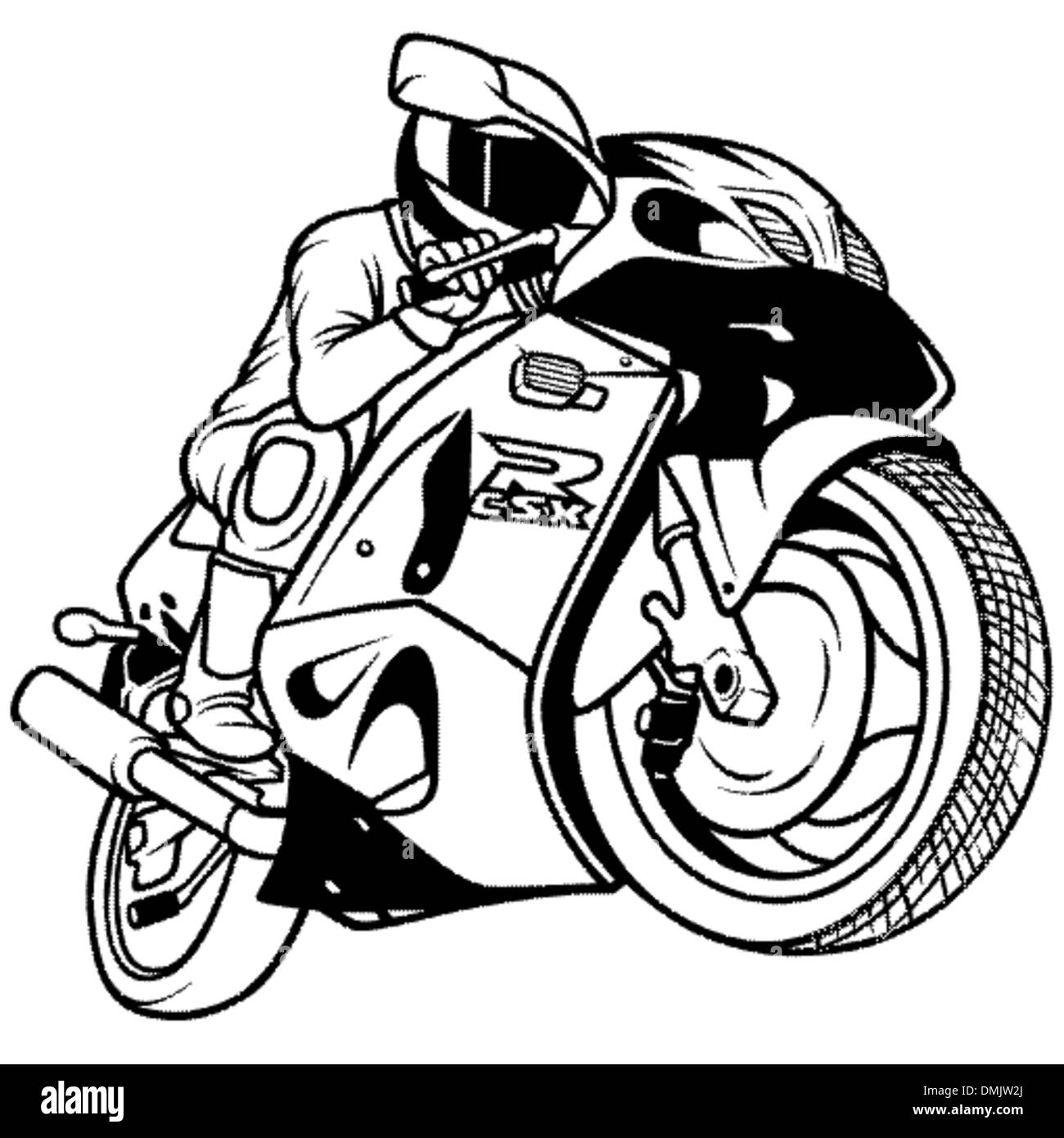 Motorrad-Rennsport Stock Vektor