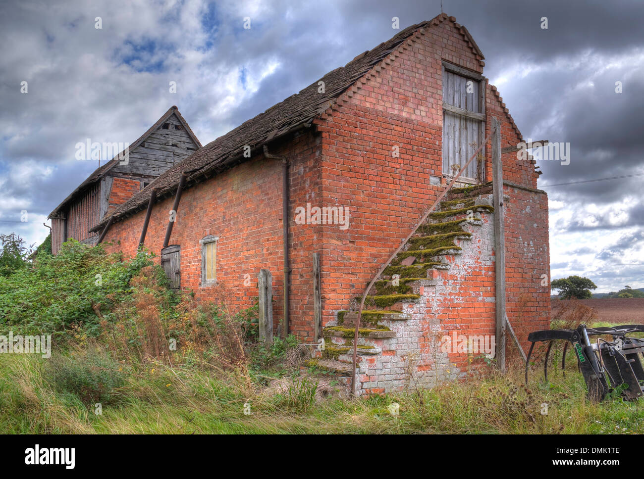 Altes Kornhaus, Warwickshire, England. Stockfoto