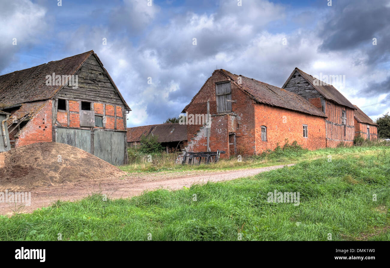 Alter Bauernhof in Warwickshire, England. Stockfoto