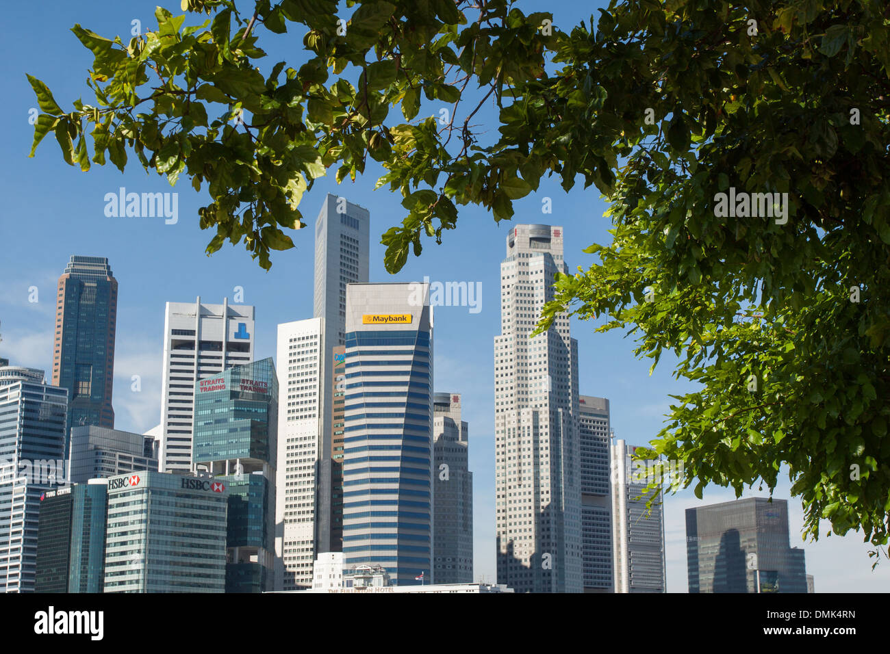 DER FINANZIELLE BEZIRK VON SINGAPUR MIT, VOR ALLEM, DEM HAUPTQUARTIER DER BANKEN MAYBANK UND HSBC, CENTRAL BUSINESS DISTRICT, SINGAPUR Stockfoto