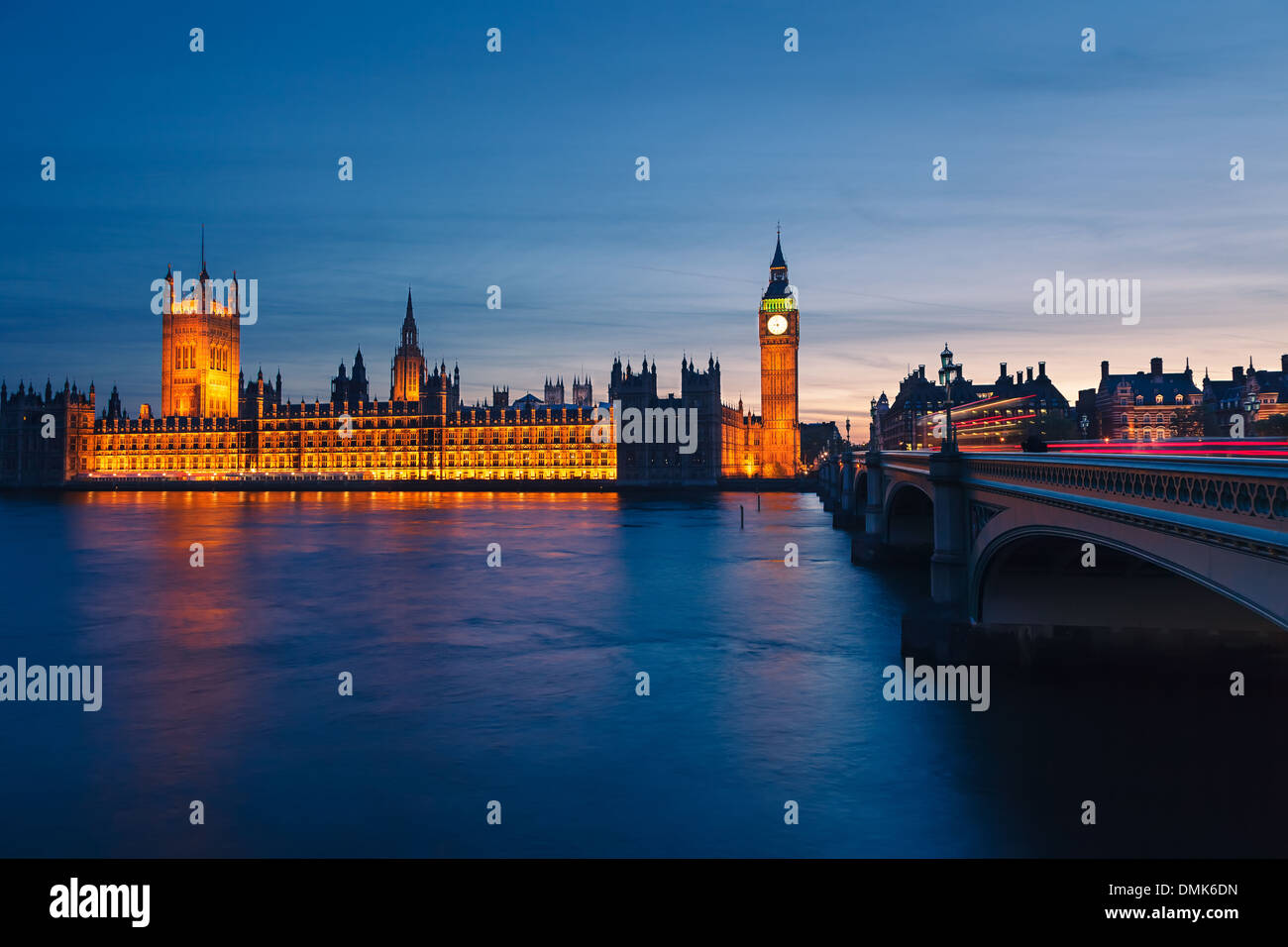 Häuser des Parlaments in der Nacht, London Stockfoto