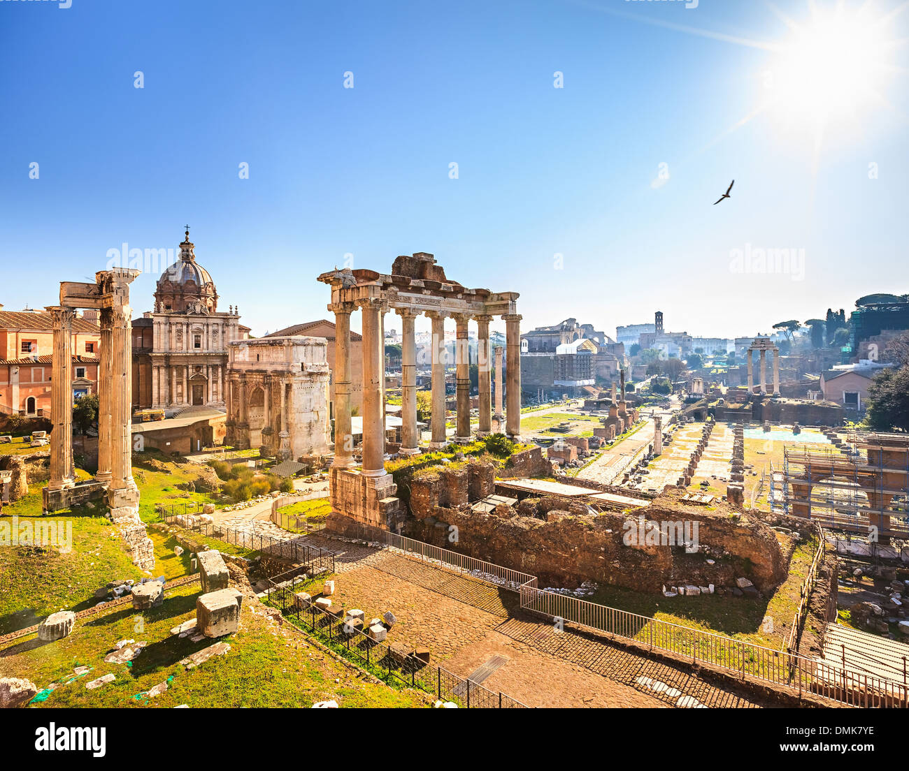 Römische Ruinen in Rom, Forum Stockfoto