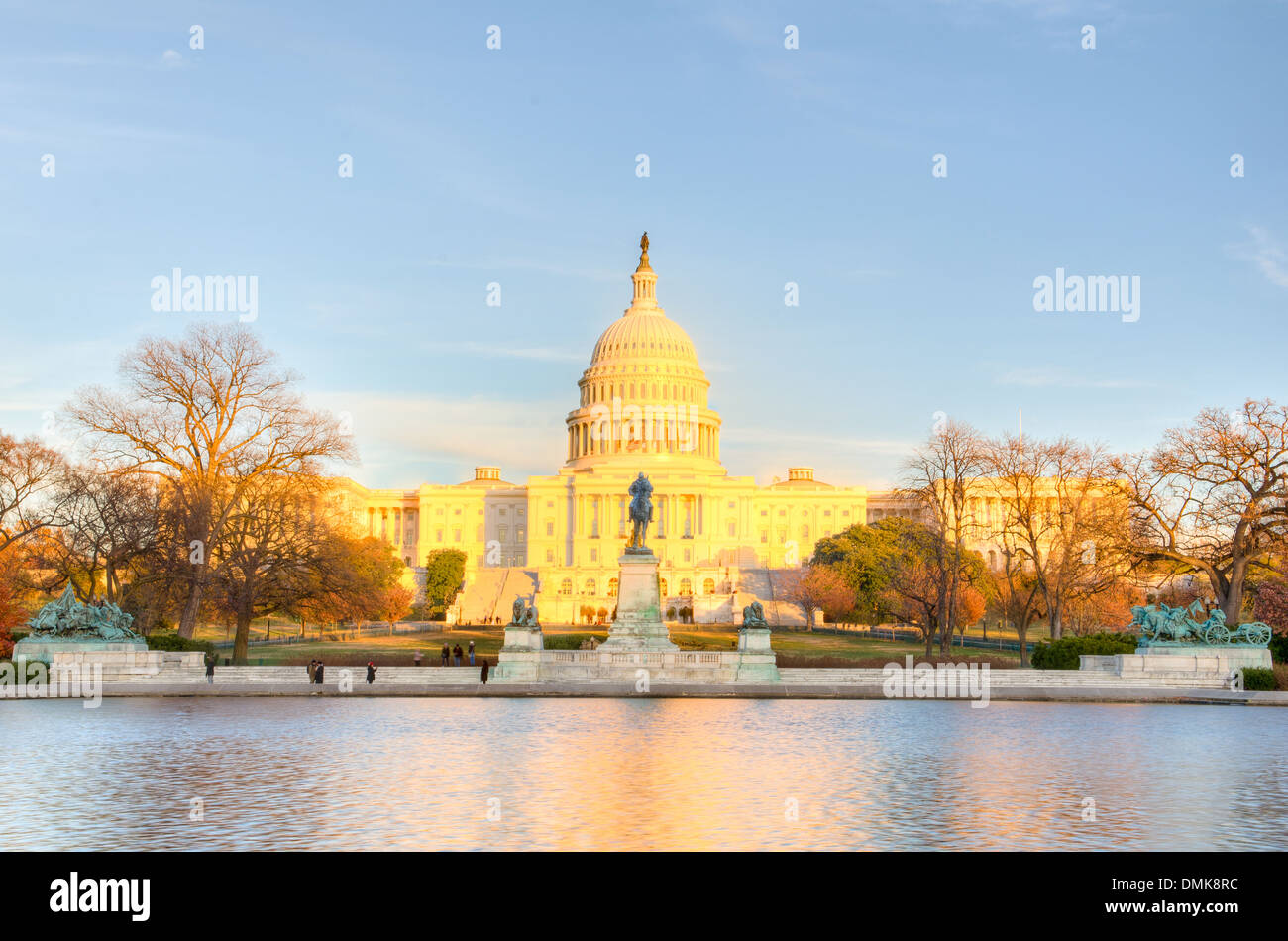 Sonnenuntergang an der US-Kapitol in Washington, D.C. Stockfoto