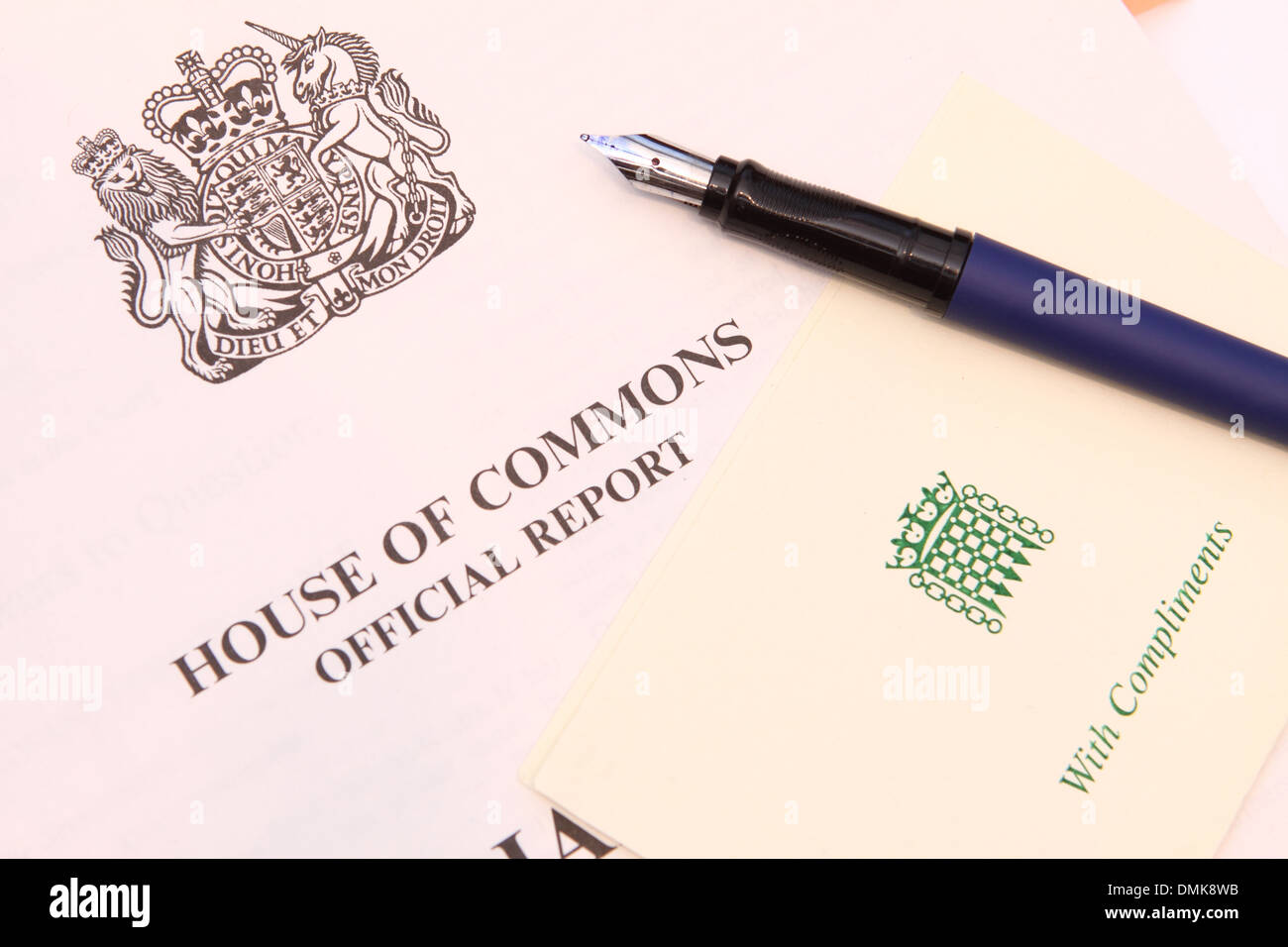 House Of Commons offiziellen Parlamentsbericht UK Stockfoto