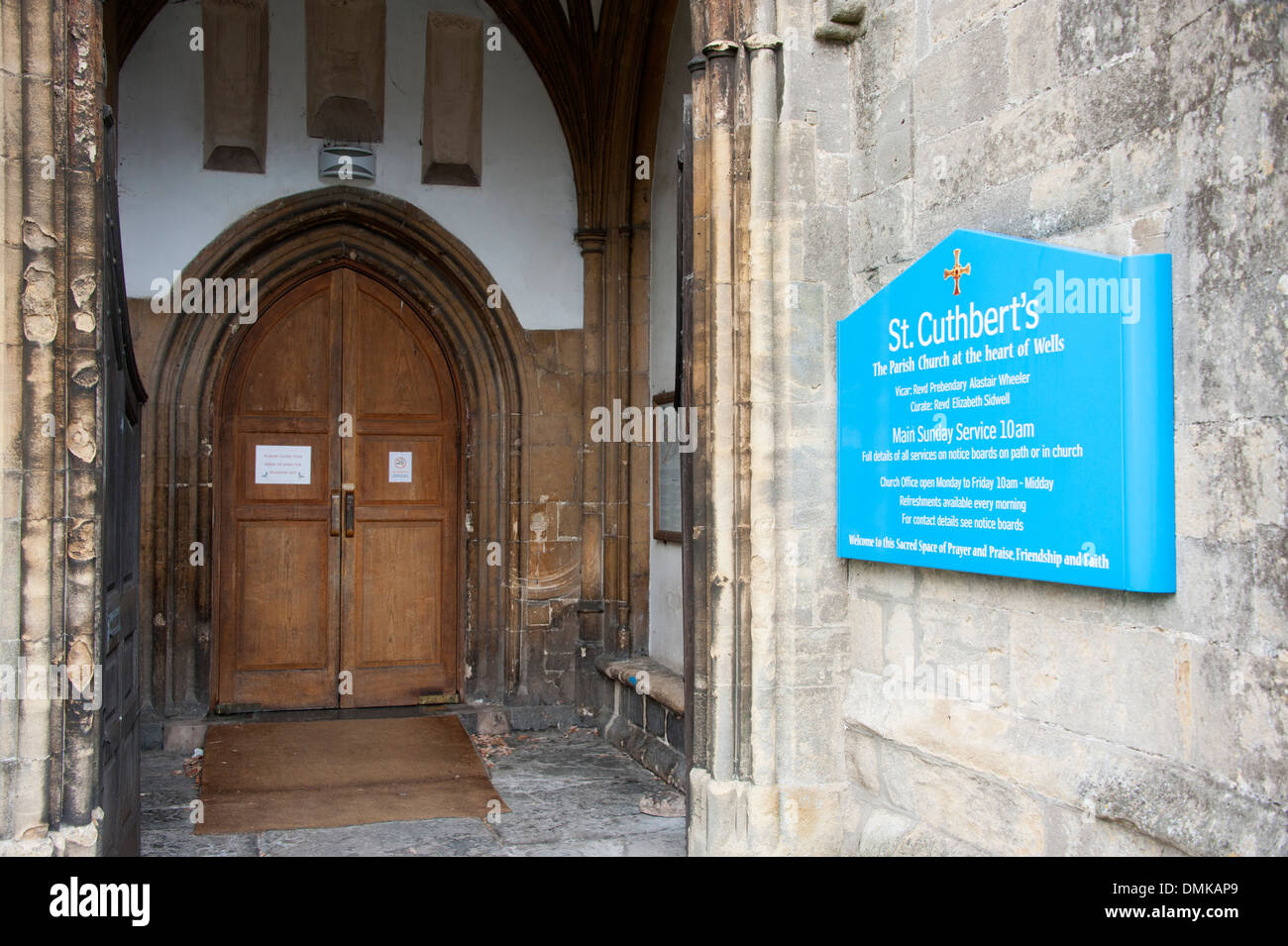 St. Cuthberts Kirche Eingang City of Wells UK Stockfoto