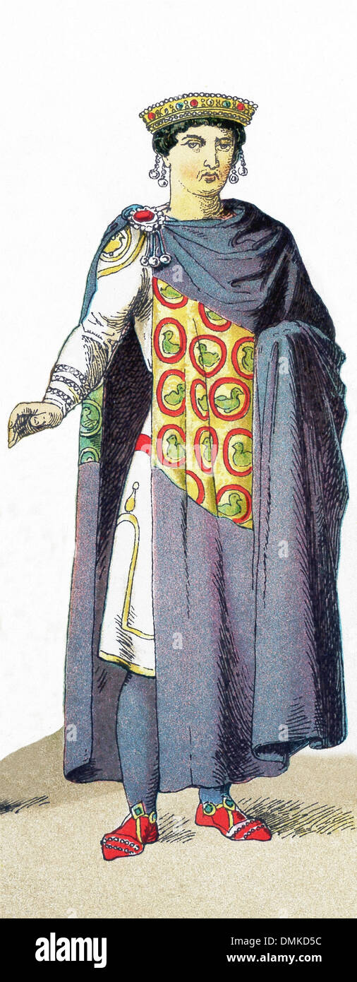Justinian II. (669 – 711) war der letzte regierende byzantinische Kaiser. Das byzantinische Reich stützte sich in Konstantinopel. Stockfoto