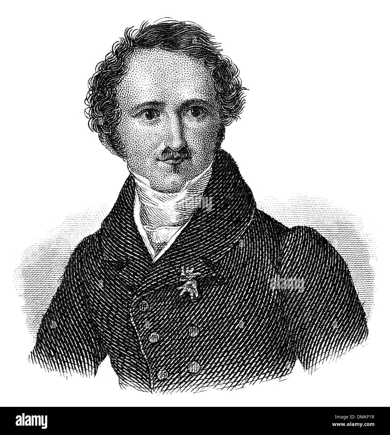 Porträt von Fürst Hermann Ludwig Heinrich von Pückler-Muskau oder Graf Pückler, 1785-1871, deutscher Adliger, Künstler in landscap Stockfoto