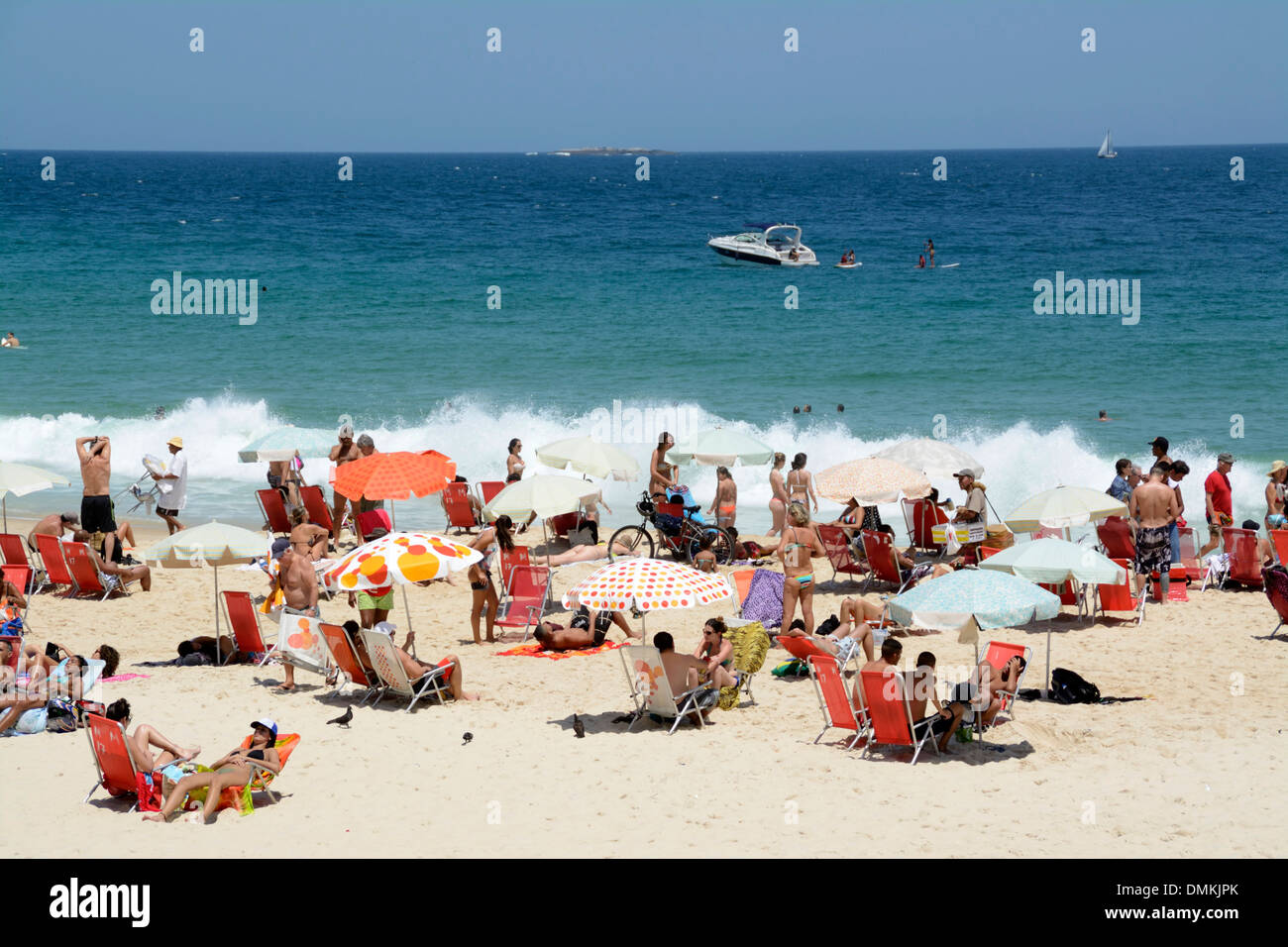 Strand von Ipanema in Rio De Janeiro, Brasilien Stockfoto