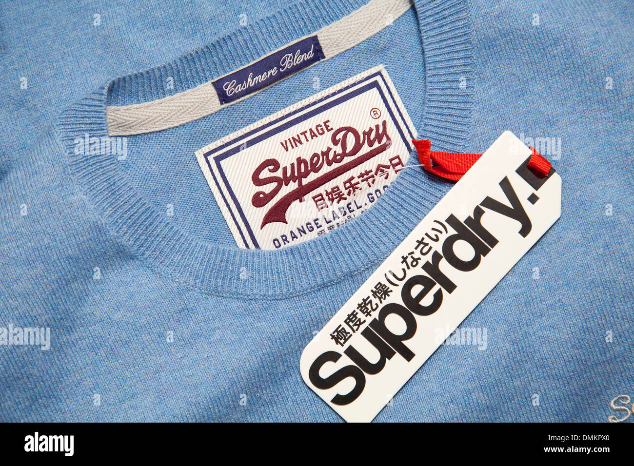 Superdry Designer-Label. Stockfoto