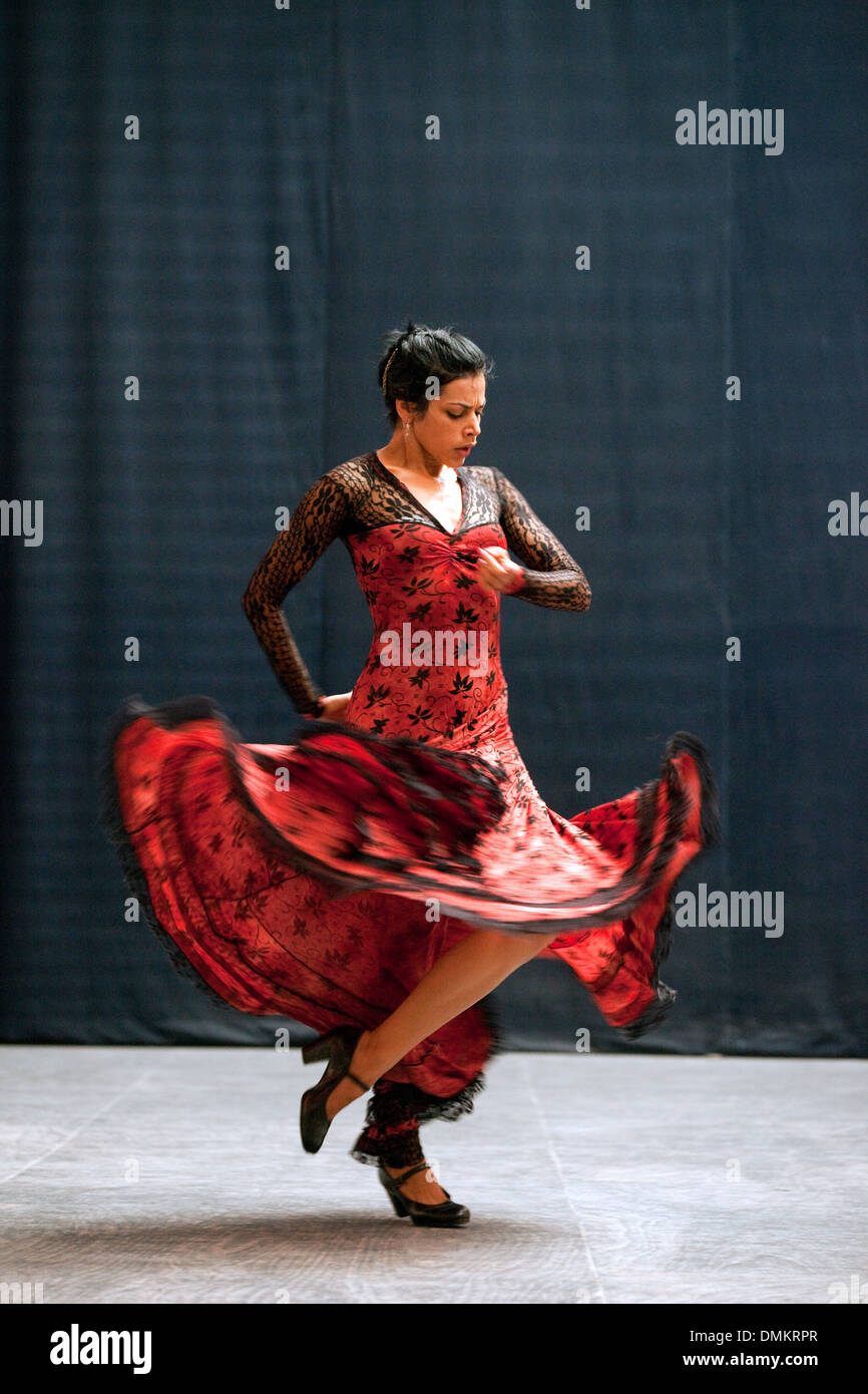 Flamenco Tänzerin tanzen, Ballet Espanol de Kuba, Havanna Kuba, Lateinamerika Stockfoto