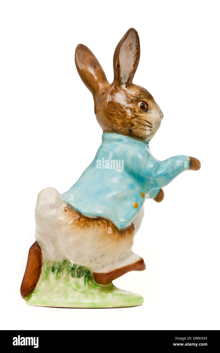 Vintage Beswick Porzellan Figur "Peter Rabbit" von Beatrix-Potter-Reihe (Zeitraum 1970-1982) Stockfoto