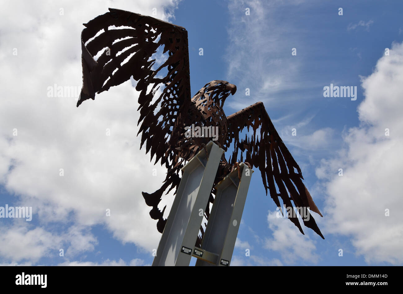 Eisen-Seeadler-Statue am Kirra Point lookout Stockfoto