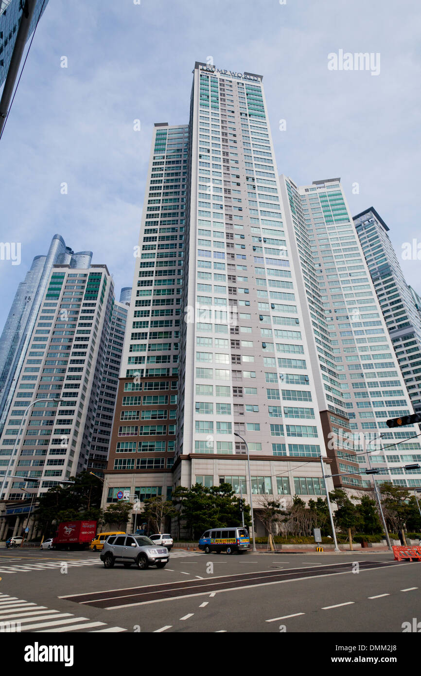 Haeundae-Park Luxus Hochhaus Hotel- und Wohnkomplex - Busan, Südkorea Stockfoto