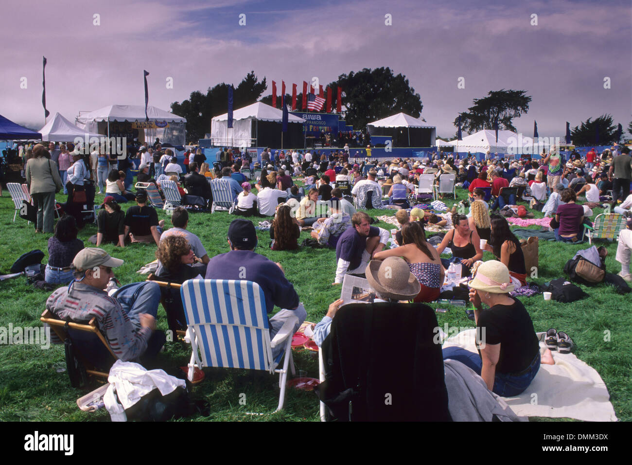 Konzert auf dem Rasen in Fort Mason, San Francisco, Kalifornien Stockfoto