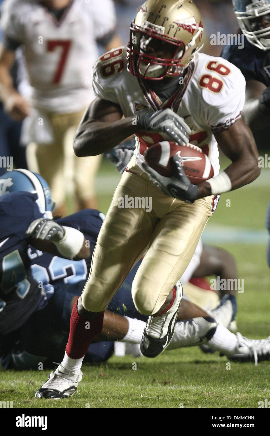 22. Oktober 2009: Florida State Wide Receiver Rod Owens #86. Die Florida State Seminoles besiegte die University of North Carolina-Tarheels 30-27 Kenan Stadium in Chapel Hill, North Carolina. (Kredit-Bild: © Southcreek Global/ZUMApress.com) Stockfoto