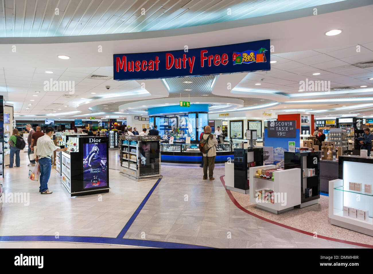 Oman, Maskat, Duty Free Shop am Flughafen Stockfoto