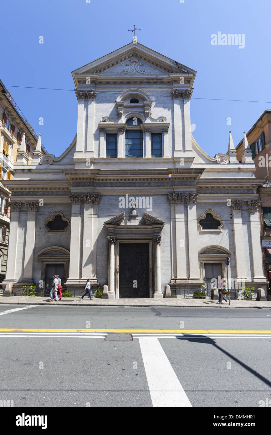 Italien, Ligurien, Genua, Via XX Settembre, Nostra Signora della Consolazione e San Vincenzo Martire anzeigen Stockfoto