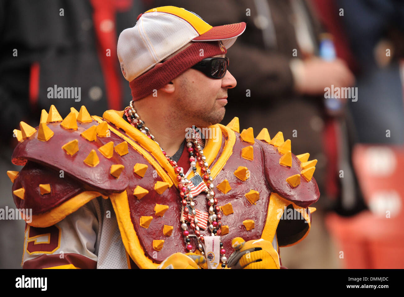 18. Oktober 2009: Kansas City Chiefs in Washington Redskins... FedExField Stadion vor NFL-Spiel zwischen den Kansas City Chiefs und den Washington Redskins. Skins-Fan vor dem Spiel. (Kredit-Bild: © Southcreek Global/ZUMApress.com) Stockfoto