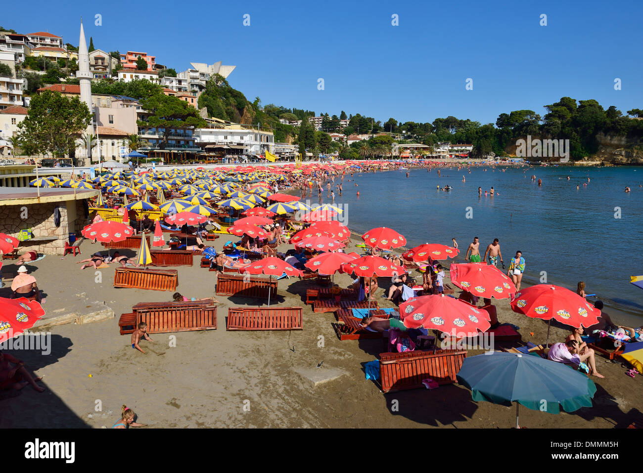 Montenegro, Crna Gora, Stadt Strand von Ulcinj Stockfoto