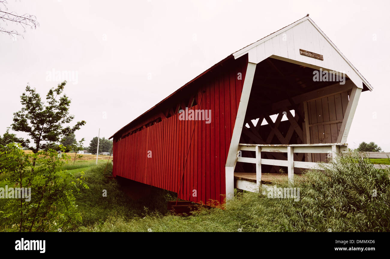 Imes Bridge, bekannt aus dem Film The Bridges of Madison County, Madison County, Iowa, USA Stockfoto