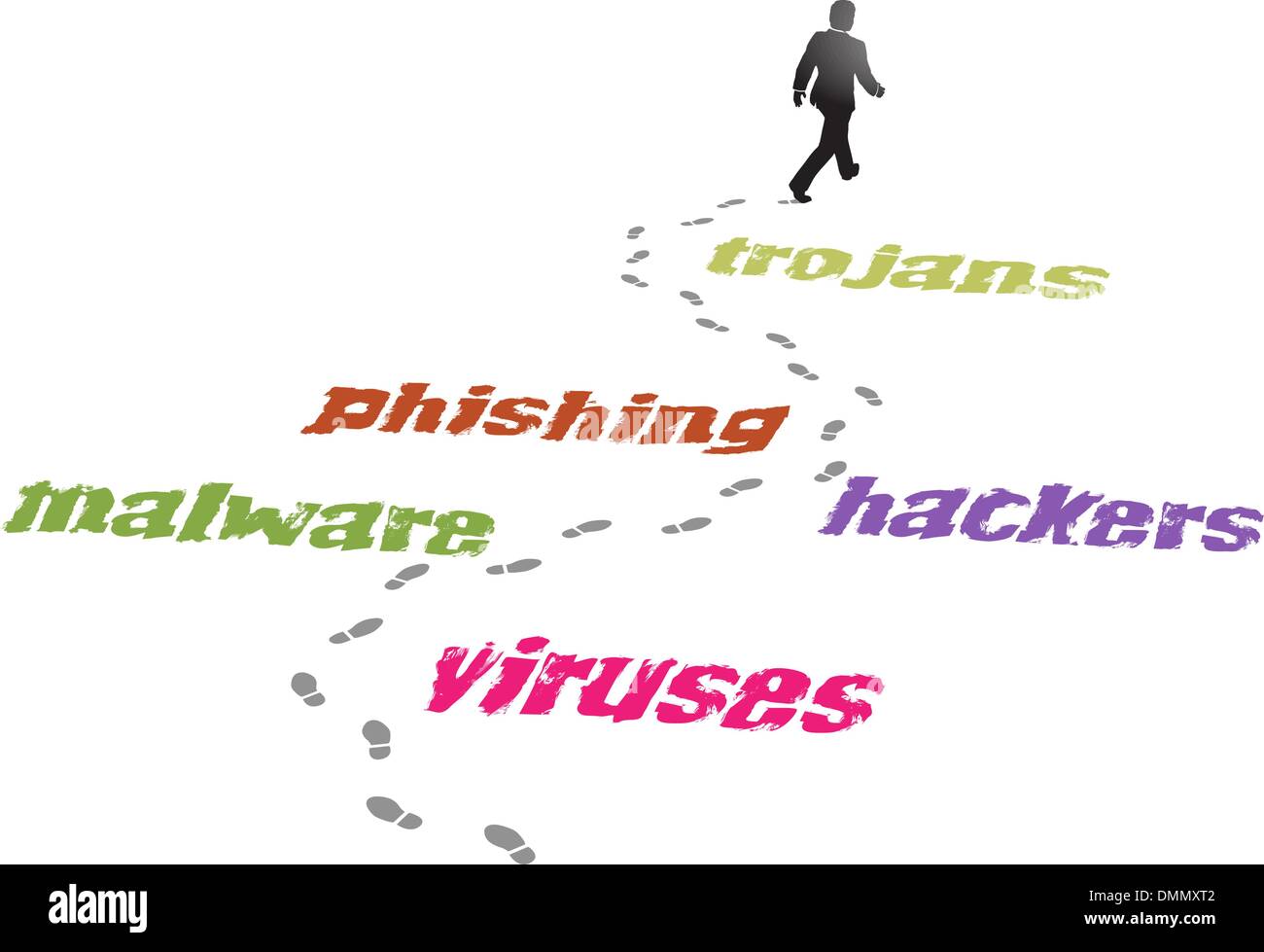 Business Man Virus Malware Sicherheitsbedrohung Stock Vektor