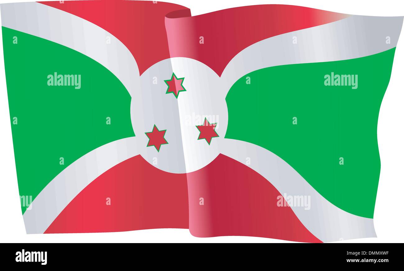 Flagge von Burundi Stock Vektor