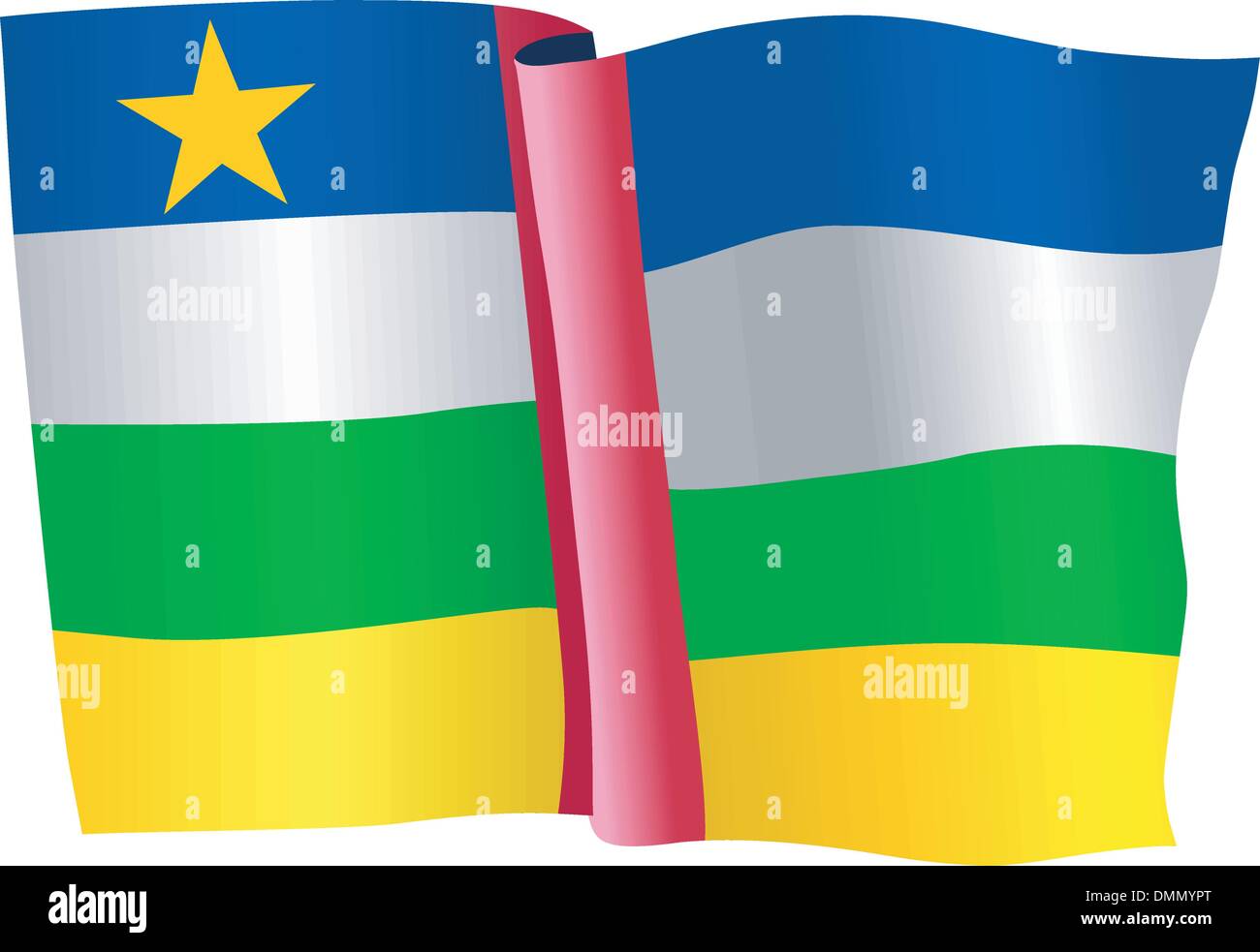 Flagge der Zentralafrikanischen Republik Stock Vektor