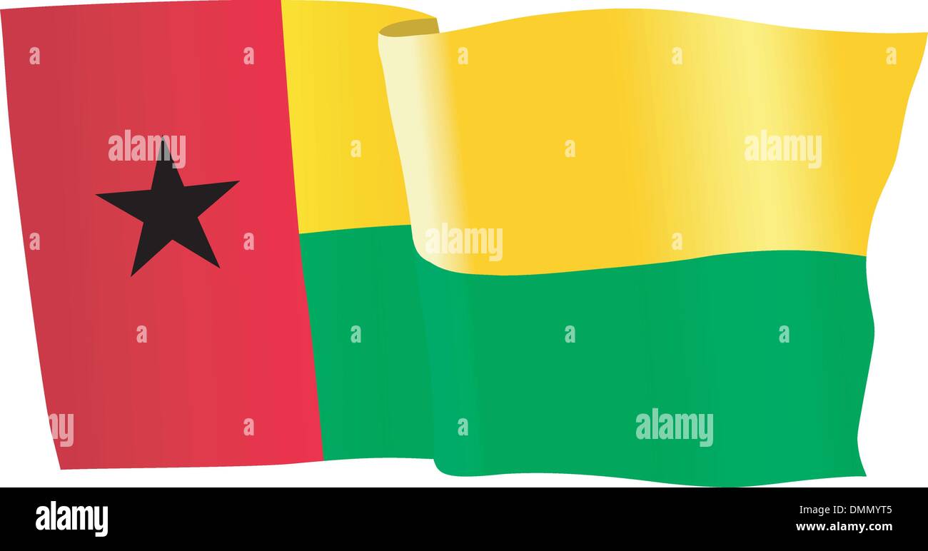 Flagge von Guinea-Bissau Stock Vektor